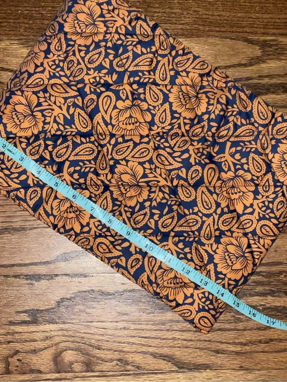 Vera Bradley Navy and Orange Floral Quilted Laptop Sleeve